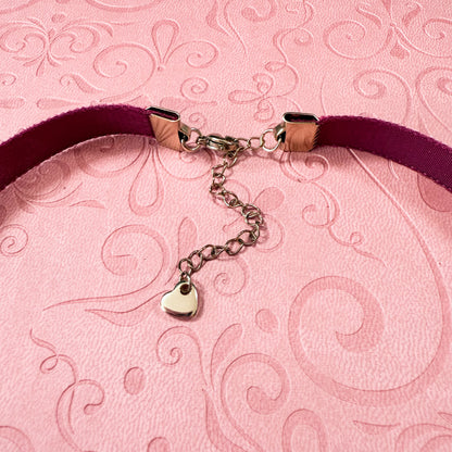 Wine Butterfly Velvet Choker Necklace
